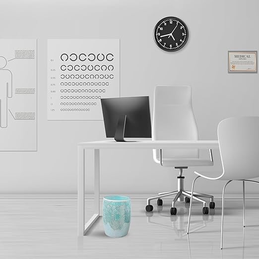 Escenzy Modern Bathroom Trash Can Mosaic Glass 5L | 7 x 10 | Decorative Small Garbage Can | Luxury Waste Basket for Restroom Office Bedroom &amp Kitchen | Shiny Turquoise Green Bathroom Accessori