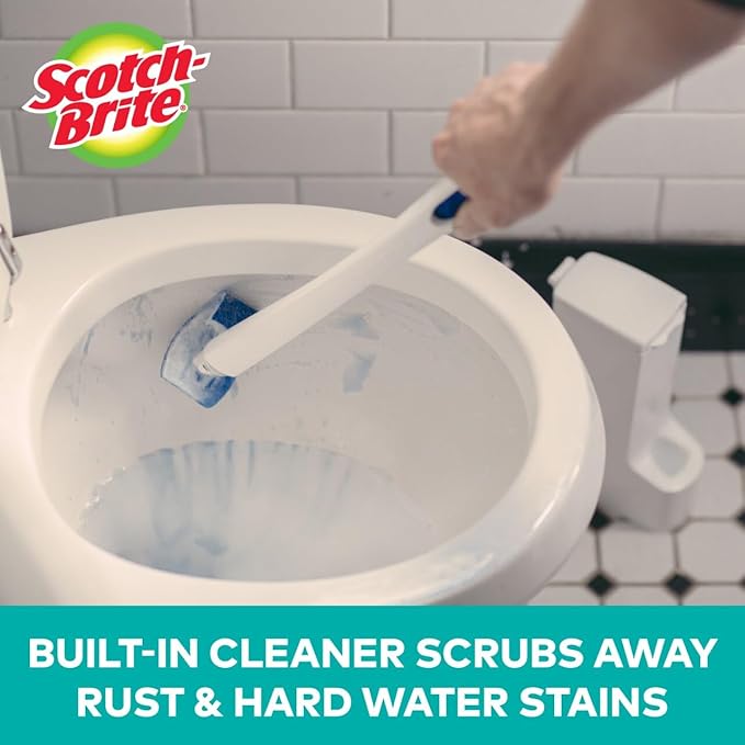 Scotch-Brite Disposable Toilet Scrubber Refills Scrubs Under the Rim 40 Disposable Refills