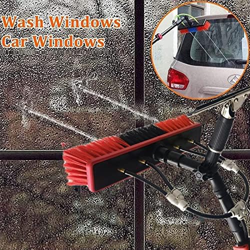 Water-Powered Window Cleaning Brush Kit with Scraper - 6.0 M (19.7 Ft) Pole for Solar Panel &amp Window Cleaning Efficient &amp Easy to Use