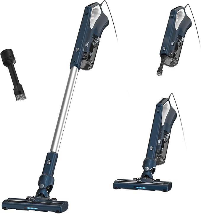 Corded Vacuum Cleaner Powerful Suction Dual Filtration with HEPA Filters One-Touch Dustbin Emptying Ultra-Lightweight &amp Portable Ideal for Home Cleaning 16.5-Foot Power Cord