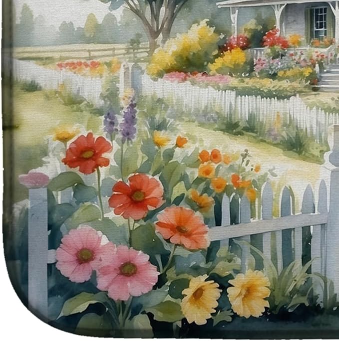 Caroline's Treasures Chicken Farmhouse Garden Dish Drying Mat Absorbent Dish Drying Mat Pad for Kitchen Counter Dish Drainer Mat for Countertop 14 x 21 Multicolor