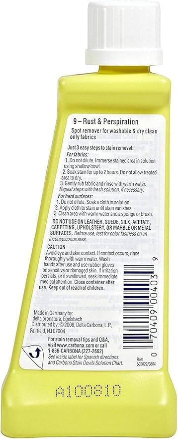 Carbona Stain Remover #9 Bundle Stain Devil Combo Set for Stain Devils #9 Rust &amp Perspiration Stain Removers - 1.7 oz - 2 pk by Carbona &amp Convenient Magnetic Shopping List by Harper &amp Ivy