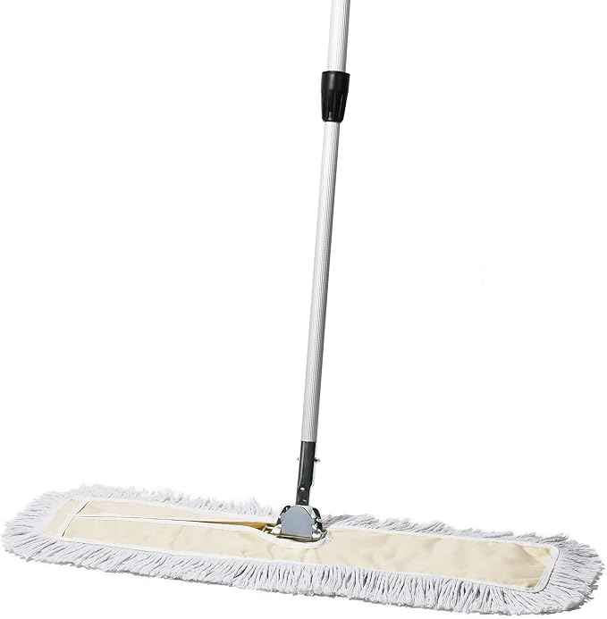 Commercial Dust Mop – 30 Inch Floor Sweeper for Hardwood Reusable Cotton Mop Head Extendable Handle Dry Mop for Floor Cleaning &amp Janitorial Supplies
