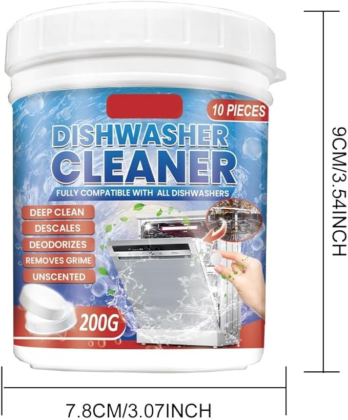 Dishwasher Cleaning Tablets With Lemon Scent - Remove Grease Odor &amp Limescale Suitable For All Dishwashers(3PCS)