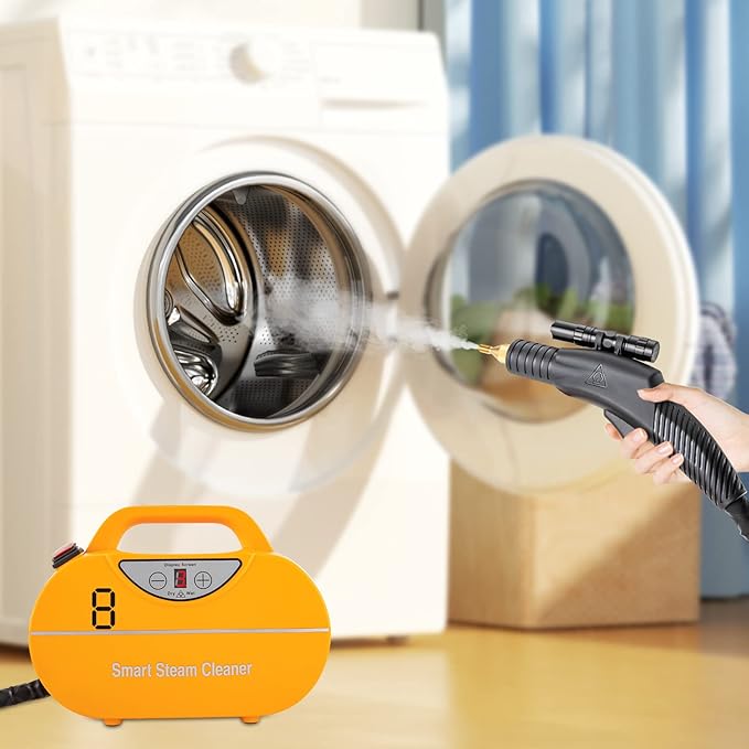 Multifunction Handheld Steam Cleaner 1800W Car Steam Cleaners for Home Use High Pressure Steam Clean Mobile Cleaning Machine Electric Portable Steamer for Cleaning (Yellow)