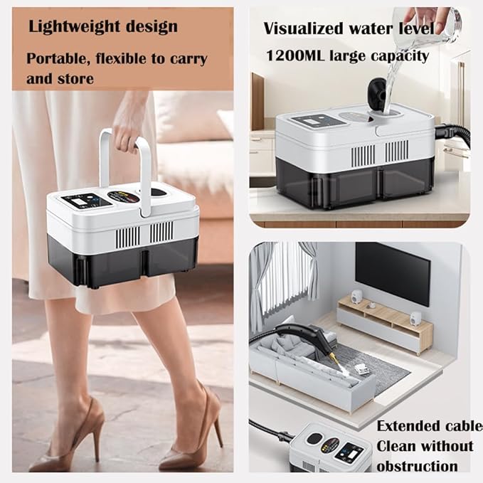 High Pressure Steam Cleaner Portable Steam Cleaner Handheld Steam Cleaner 1200Ml Large Capacity Cleaning Machine for Cleaning Tiles Cars