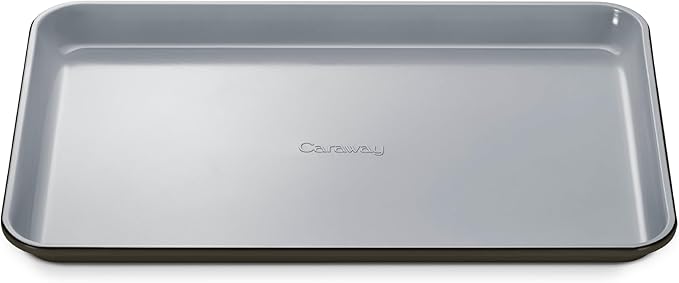 Caraway Non-Stick Ceramic Baking Sheet - Naturally Slick Ceramic Coating - Non-Toxic PTFE &amp PFOA Free - Perfect for Baking Roasting and More - Medium (15 x 10) - Black