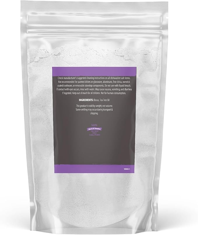 BIRCH &amp MEADOW Borax with Tea Tree Essential Oil 1.5 lb Fresh Scent Cleaning &amp Laundry (Pack of 2)