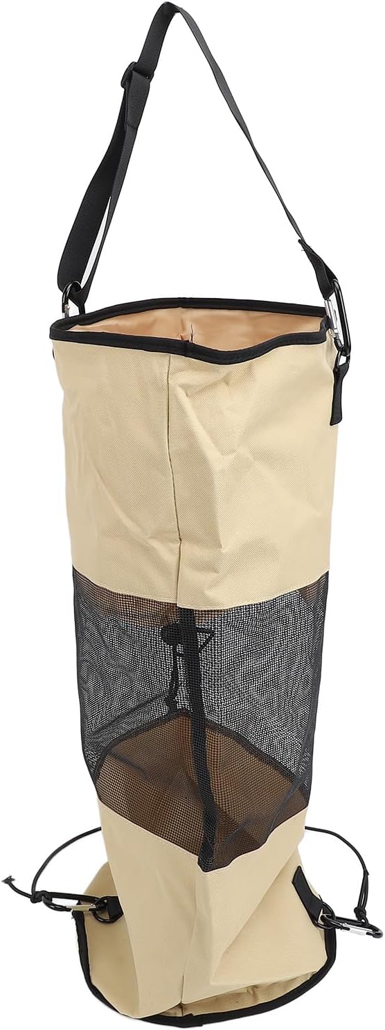 Boat Trash Bag Nylon Mesh Reusable Garbage Container with Lanyard Marine Waste Bag for Fishing Camping Outdoor Seaside Use Durable Oxford Cloth and Mesh Design
