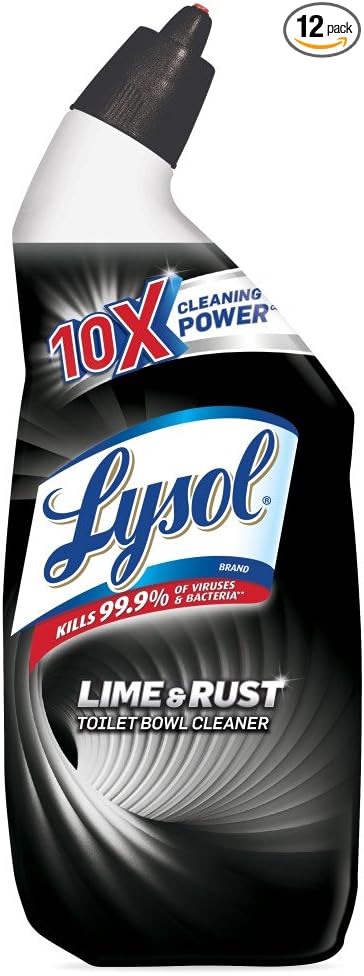 Lysol Lime &amp Rust Toilet Bowl Cleaner Gel For Cleaning and Disinfecting Destroys Stains including those from Hard Water and Rust 24oz (Pack of 9)
