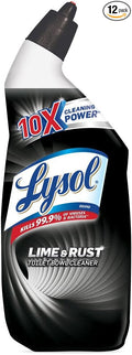 Lysol Lime &amp Rust Toilet Bowl Cleaner Gel For Cleaning and Disinfecting Destroys Stains including those from Hard Water and Rust 24oz (Pack of 9)