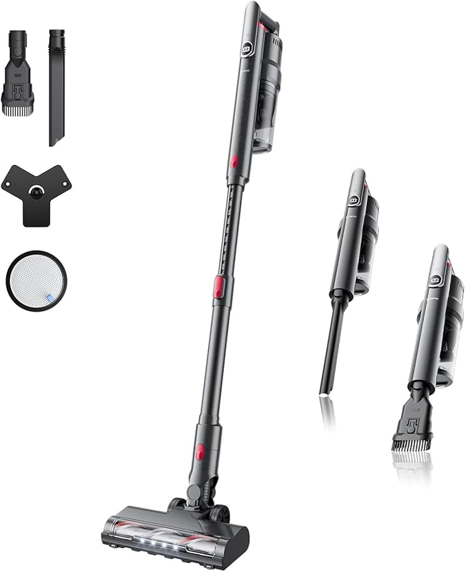 Cordless Vacuum Cleaner Ultra-Lightweight Pet Vacuum Cleaners for Home with Powerful Suction Stick Vacuum Cordless Rechargeable Household Vacuum for Hardwood Floor Carpet Pet Hair Car