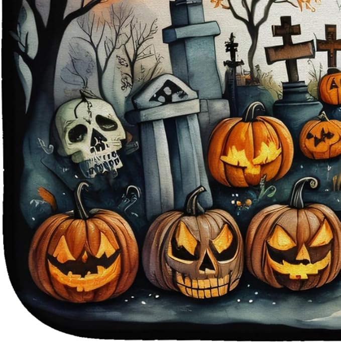Caroline's Treasures DAC2237DDM Day of the Dead Spooky Halloween Dish Drying Mat Absorbent Dish Drying Mat Pad for Kitchen Counter Dish Drainer Mat for Countertop 14 x 21 Multicolor