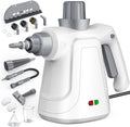 15.2OZ Steam Cleaner Hands-free Steamer for Deep Cleaning with 14PCS Accessories &amp Safety Lock Chemical-Free Handheld Steam Cleaner for Home Car Furniture Grease Grout Floor (White)
