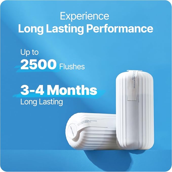 Fresh &amp Fresh Automatic Toilet Bowl Cleaners (Sky Blue) - 32 Bottles(UPTO 2500 FLUSHES/Bottle) Commercial and Residential Toilet Cleaner 3-4 MONTH Lasting Toilet Bowl Cleaner Bottle