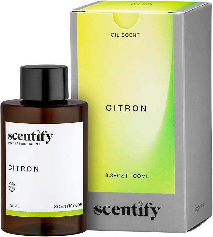 Scentify Citron Aroma Oil Refill Scent for Oil Diffusers - Lemon Jasmine Musk Woods Scents - Luxurious Relaxing Aromatherapy Diffuser Fragrance 100ml 3.38 oz