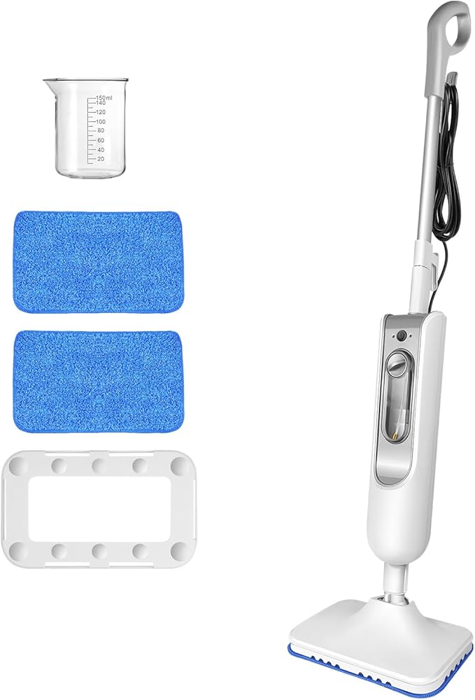 Steam Mop Cleaner High Temperature 2 Steaming Modes with 400ml Water Tank 2 Replaceable Pads Lightweight for Carpet Floor Cleaning
