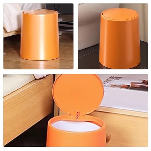 TOYANDONA Double Compartment Press-top Trash Can with Lid Large Plastic Wastebasket for Kitchen and Bathroom Sturdy Dual Bin Garbage Container for Home and Office Use