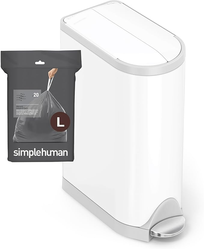 simplehuman Code L 40 Count Genuine Custom Fit Liners Drawstring Trash Bags in Dispenser Packs 18 Liter / 4.7 Gallon