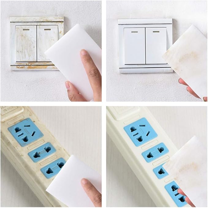 100 Pack Magic Sponge Eraser Extra Thick and Long Lasting Melamine Cleaning Sponges in Bulk - Multi Surface Power Scrubber Foam Cleaning Pads - Bathtub Floor Baseboard Bathroom Wall Cleaner