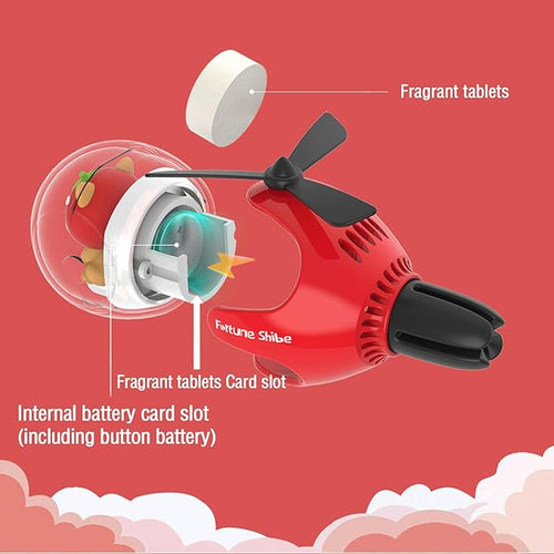2 Pcs Pilot Car Air Freshener Cute Dog Car Vent Clip Air Freshener Automotive Air Outlet Fan Diffuser Automotive Interiors Vent Decoration (Red+Green)