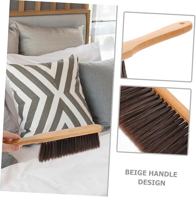 Cabilock 8pcs Wooden Whisk Broom with Handle Versatile Handheld Cleaning Brush for Grooves Corners Hard Reach Areas for Home Household Use
