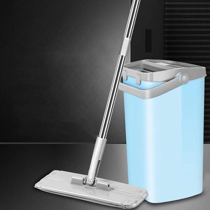 Maglc Flat Mop and Bucket By  360 Degree Swivel  Great for Wet-Dry Cleaning