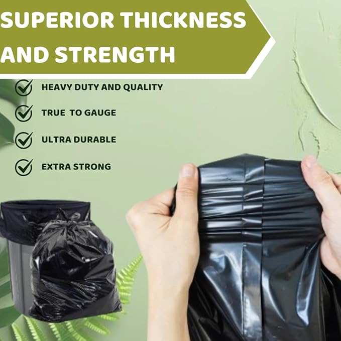 33-38 Gallon Black Garbage BagsTrash Bags 33x 39 100 Count – Extra Large Garbage Bags for Kitchen Office Lawn Maintenance and Leaf Cleanup