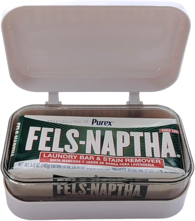 Fels-Naptha Brown Heavy Duty Laundry Bar &amp Stain Remover (5 oz) with BlehBlu Soap Box