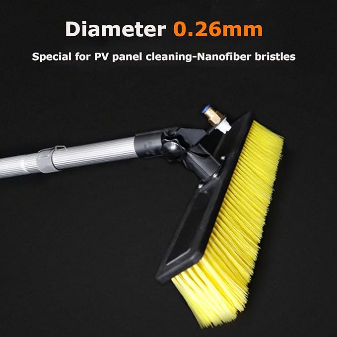 Water Fed Pole Kit for Window Cleaning Outdoor Window Glass Solar Panel Cleaning Extendable Brush for Photovoltaic Panel Cleaning Trucks Windows34FT/10.3M (24FT/7.5M)