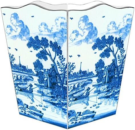 Marye-Kelley WB574-Delft Landscape Wastepaper Basket