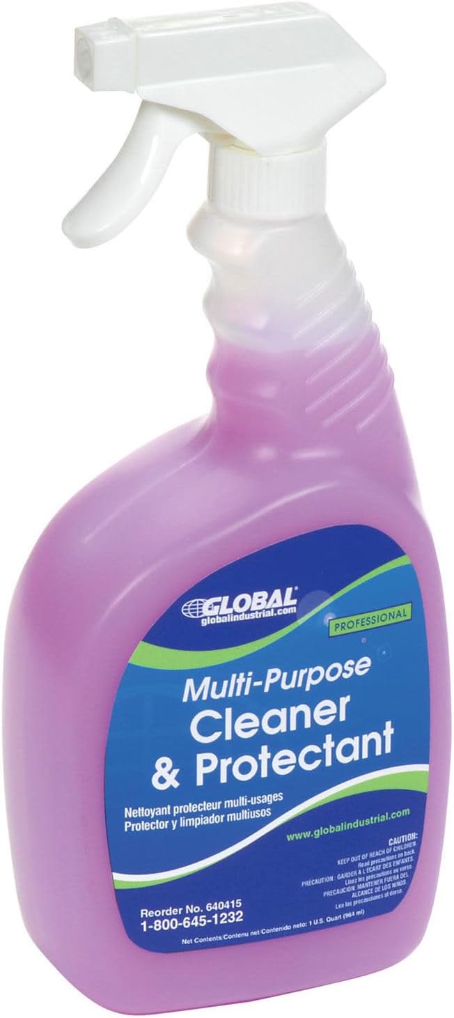 Global Industrial Multi-Purpose Cleaner &amp Protectant Case Of Six 1 Quart Bottles Lot of 6