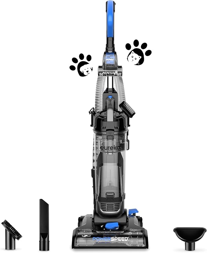 Eureka PowerSpeed Lightweight Upright Vacuum Cleaner for Carpet and Hard Floor Powerful Bagless Upright Vacuum Cleaner for Home Pets NEU181A Blue