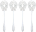 LOLA Toilet Bowl Brush w/Curved Head 4 Pack Coated Wire Durable Poly Bristles Reaches Under Toilet Bowl Rim
