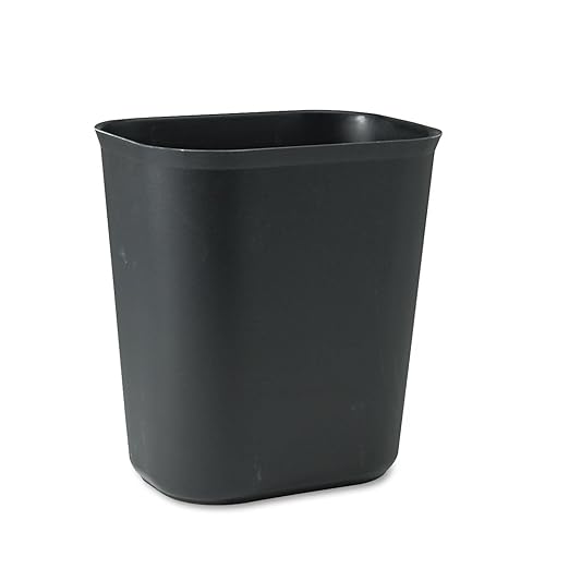 Rubbermaid Commercial Products Fire Resistant Wastebasket 14 Qt/3.5 GAL Black for Hospitals/Schools/Hotels/Offices/Homes