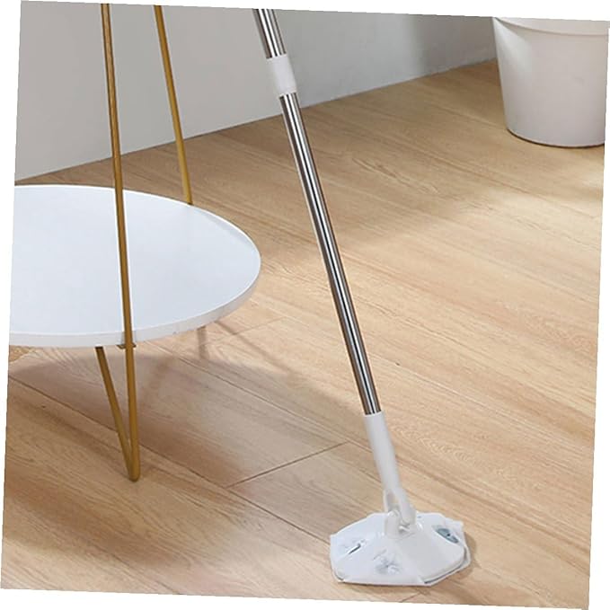 Rotating Dust Mop Flat Reusable Pads Dry Towel Corner Cleaning Triangle Mop Hardwood Floors Household Dust Removal Tool Easy Floor and Wall Cleaning