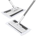 Mini Sweeper MopMasthome Reusable Clamp Mop with 50  Stainless Steel Handle1 Second InstallationCompatible with Swiffer PadsFlat Dust Mops for House Wall Windows Corners - 1 Sweeping Cloth