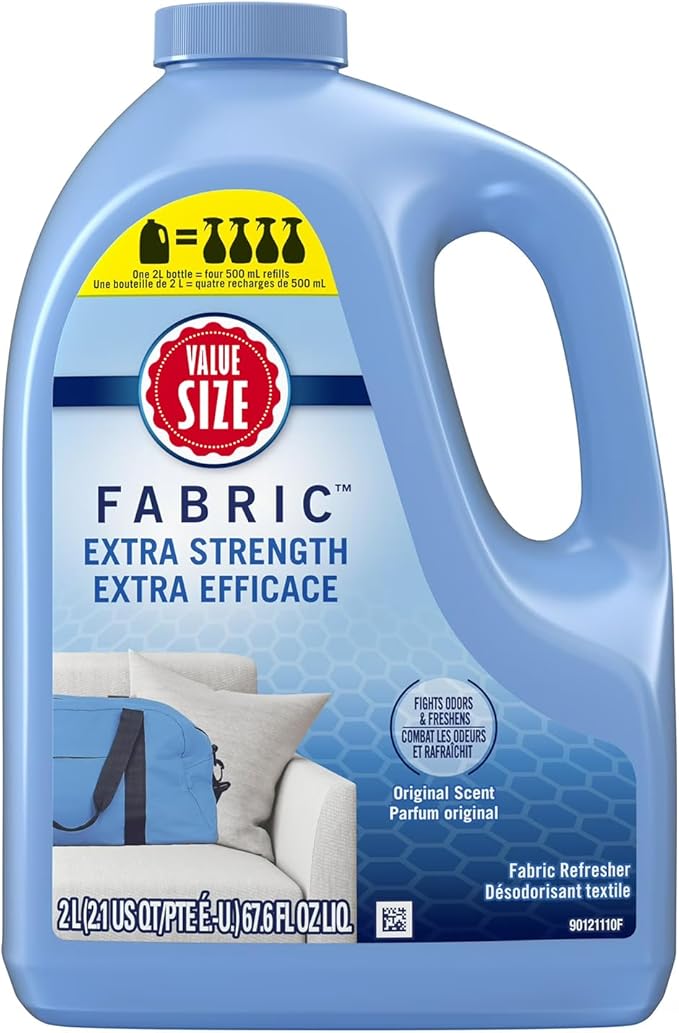 Fabric Spray Air Freshener Refill 67.6 fl oz – Extra Strength Odor Fighting Fabric Refresher for Upholstery Carpets Curtains &amp Bedding – Long Lasting Home &amp Room Deodorizer Refill