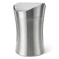 Compact Mini Countertop Trash Can 304 Stainless Steel 1.5 Gallon with Swing Lid - Odor Control Easy Clean Design Tiny Garbage Desktop Trash Cans Ideal for Home Office Bathroom Use