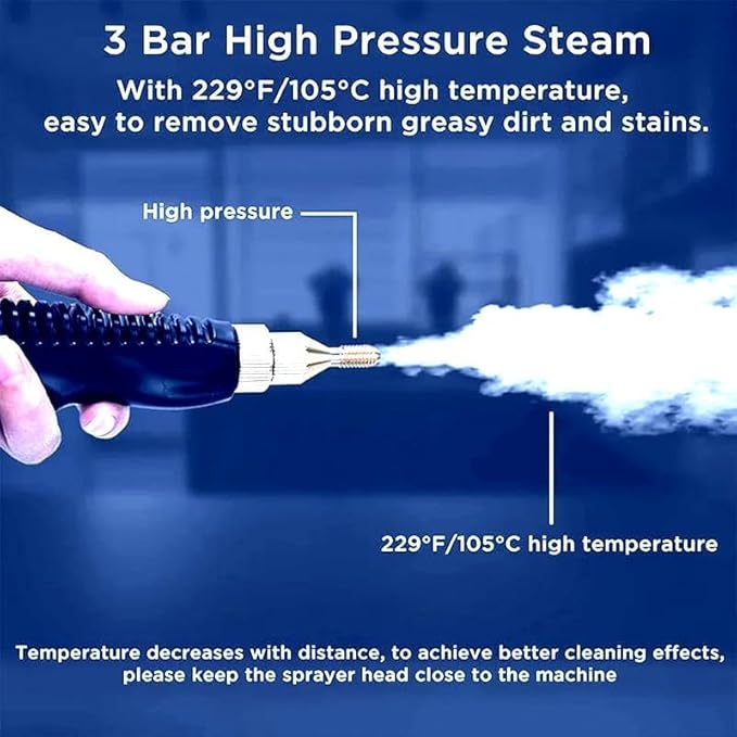 Saker handheld steam cleaner36oz Large Capacity 2500W Steam Cleaner with 6-Level Adjustment 10s Quick Heat for Kitchen Bathroom Car (White-Dual Control (Upgraded Touch Control))