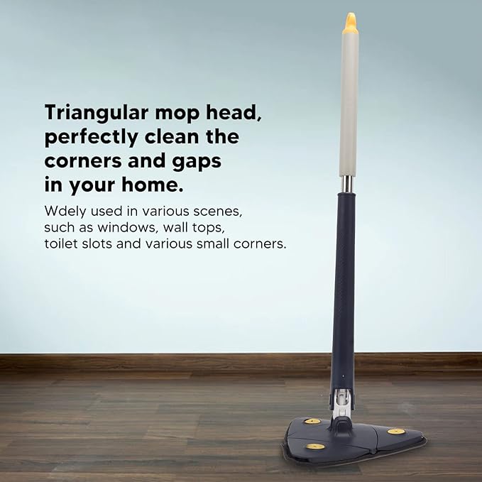Extendable Triangle Mop Rotary 360 Degree Adjustable Cleaning Mop Premium ABS Stainless Steel for Home Bathtub Floor Wall