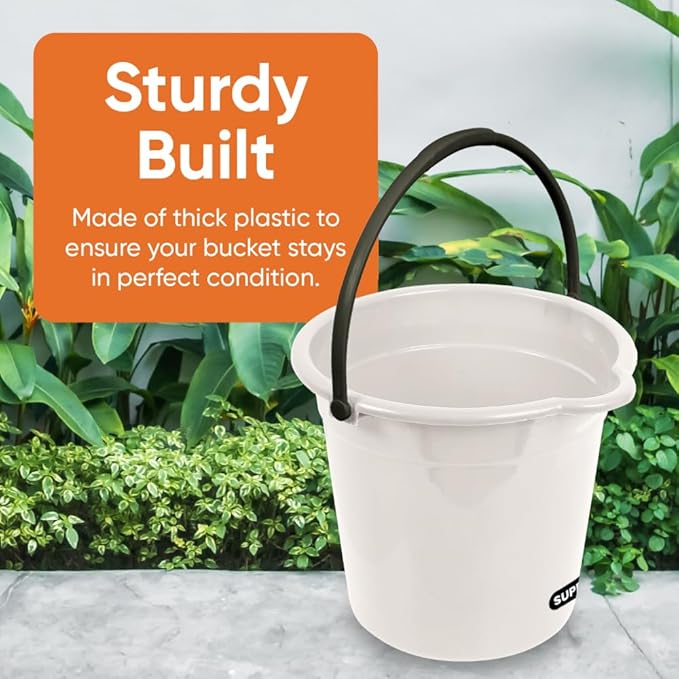 Superio 6-Pack Plastic Cleaning Bucket for Home 2 Gallon Pail for Mopping with Large Spout - Bucket for Floor Mopping Car Wash - Bowls for Camping Fishing