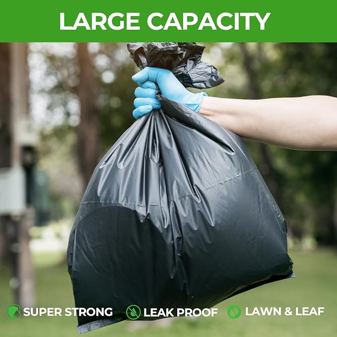42 Gallon Heavy Duty Contractor Trash Bags - 40'' x 46'' Tear-Resistant Leak-Proof 100 Count - Industrial Strength for Construction Yard and Commercial Use