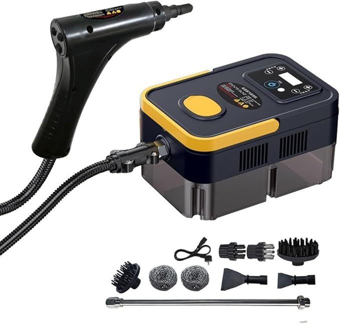 Steam Cleaner for Home 1800W Steam Cleaner Handheld with 1.2L Water Tank Split Design 6 Gear Adjustment for Windows Kitchen Floor Car Black