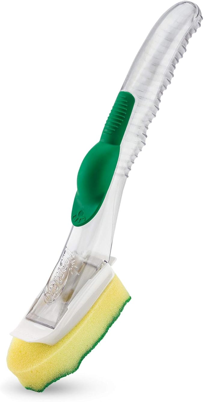Libman All-Purpose Scrubbing Dish Wand - Fillable with 4 Multi-Purpose Sponge Head Refills
