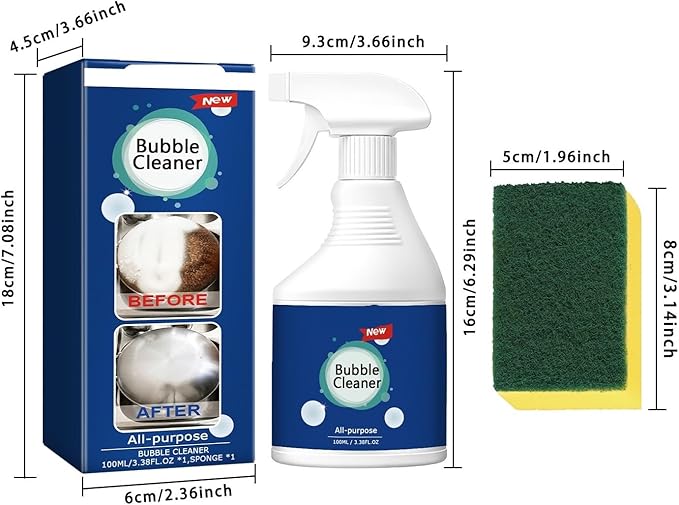Kitchen Grease Foam Cleaner - Remove Grease On Stove Hood Range Exhaust Pipe Walls &amp Cookware Anti-Rust Protection(2PCS)