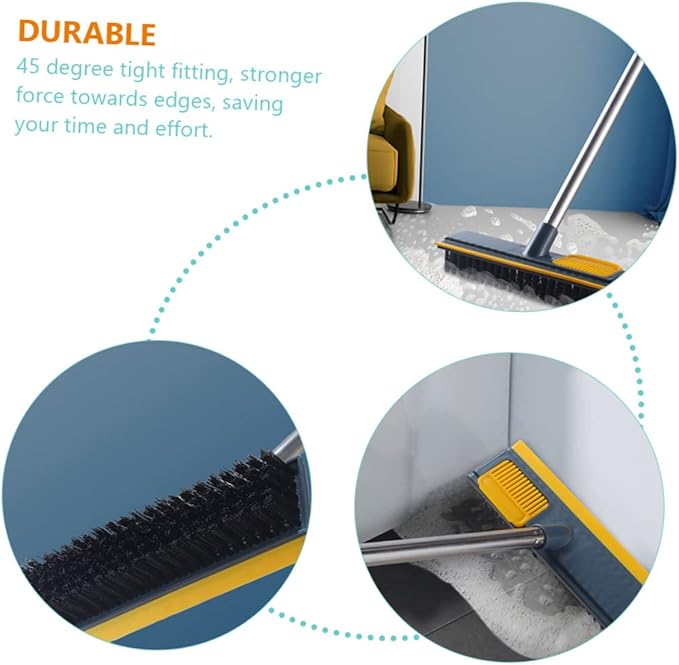 minkissy 2pcs Long Handle Scrub Brush Floor Scraper Brush Hard Bristle for Tile Bathtub
