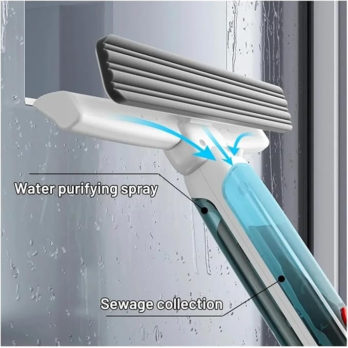 Window Cleaning Brush Long Rod Water Glass Removable Double-Sided Wiper Telescopic Convenient Tool(1.9M Set)