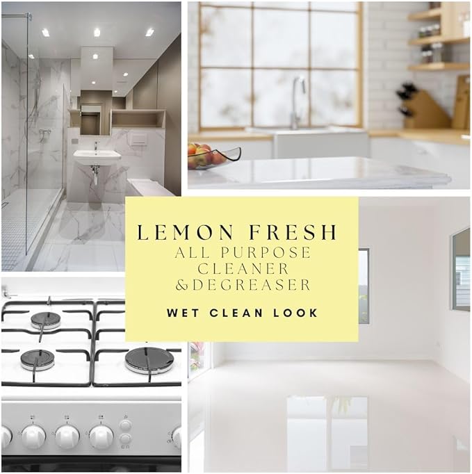 Hygea Natural Tough Action Tile &amp Grout Deep Cleaning Concentrate 128oz + Lemon Fresh All Purpose Cleaner &amp Degreaser Concentrate 128oz Bundle - Removes dirt &amp scum without harsh chemicals