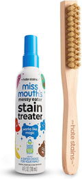 Miss Mouth's Messy Eater Stain Treater 4oz and Laundry Brush – Gentle Fabric Scrub Brush for Spot Cleaning Pre-Treating Stains &amp Delicates